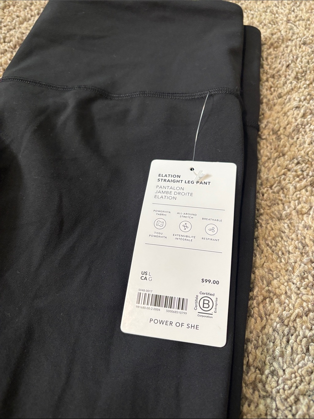 Athleta Elation Straight Leg Pant size large NWT - Picture 3 of 7